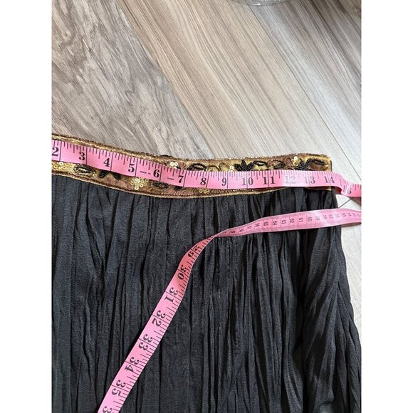 Vtg Worthington Womans M Flowy Maxi Skirt Embroidered Waistband Whimsigoth Y2k - Picture 7 of 11